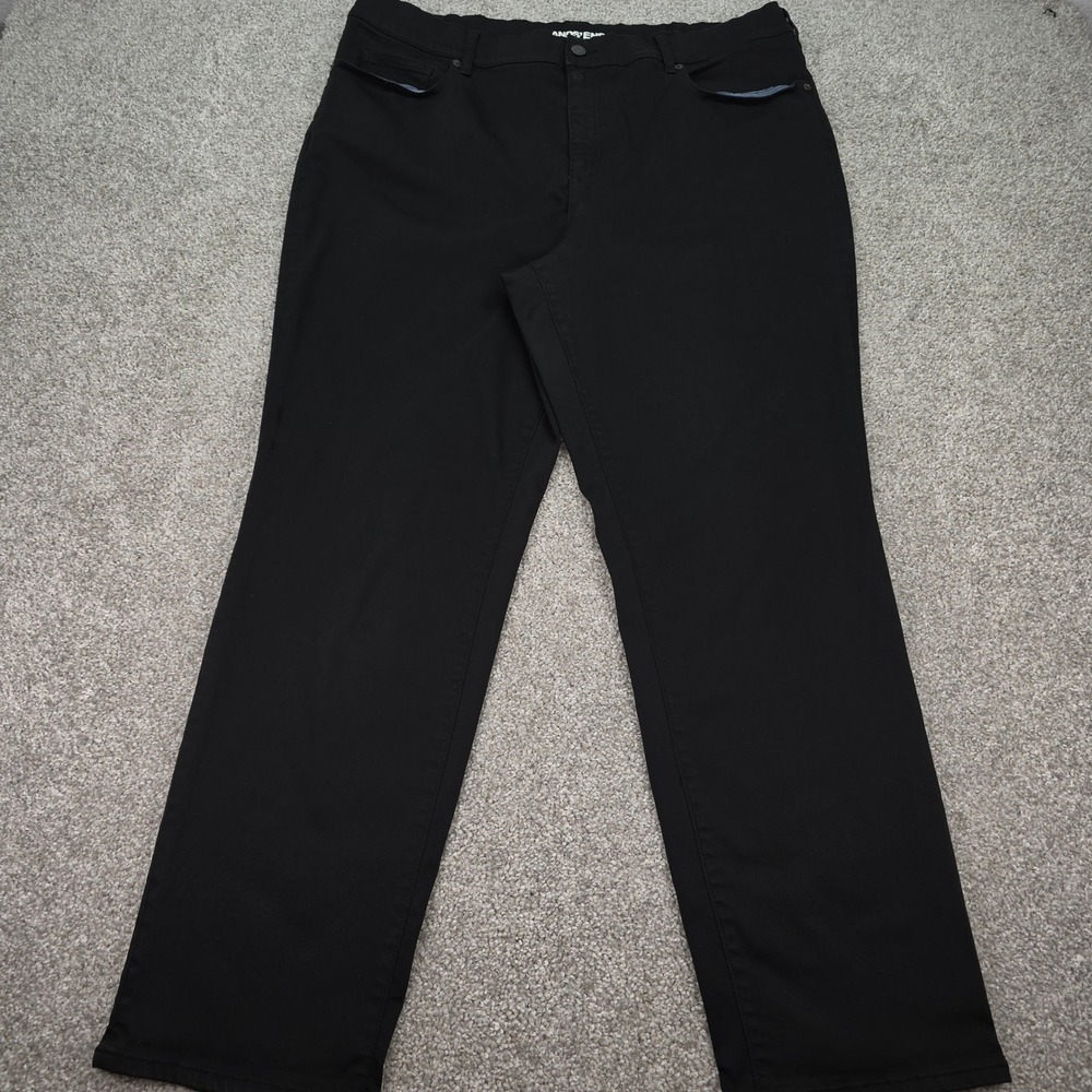 Lands End Womens Black High Rise Straight Leg Jeans Size 22W Plus Size